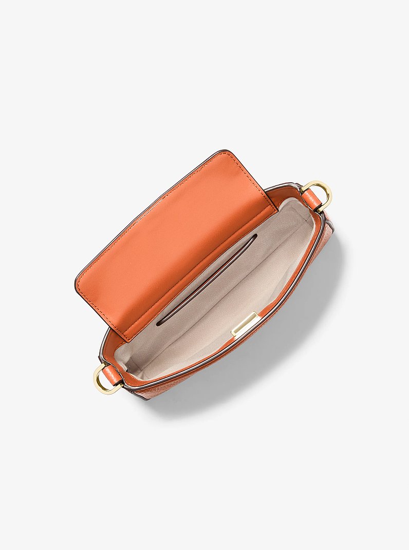 Bryant Small Pebbled Leather Convertible Pochette in ORANGE PUNCH | Michael Kors