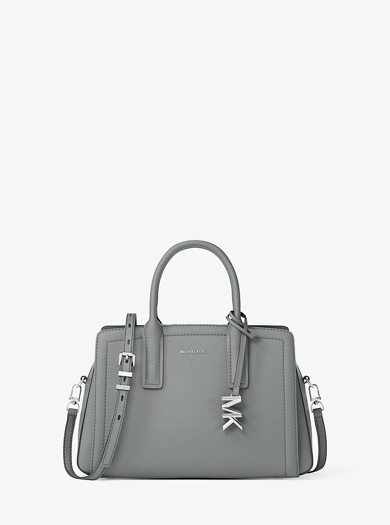 Laila Small Leather Satchel in STORM | Michael Kors