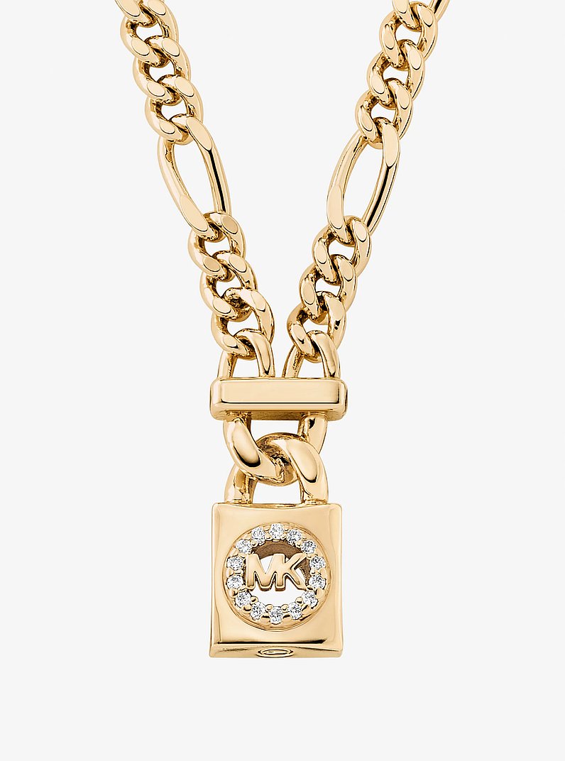 Pav&eacute; Logo Pendant Necklace in GOLD | Michael Kors