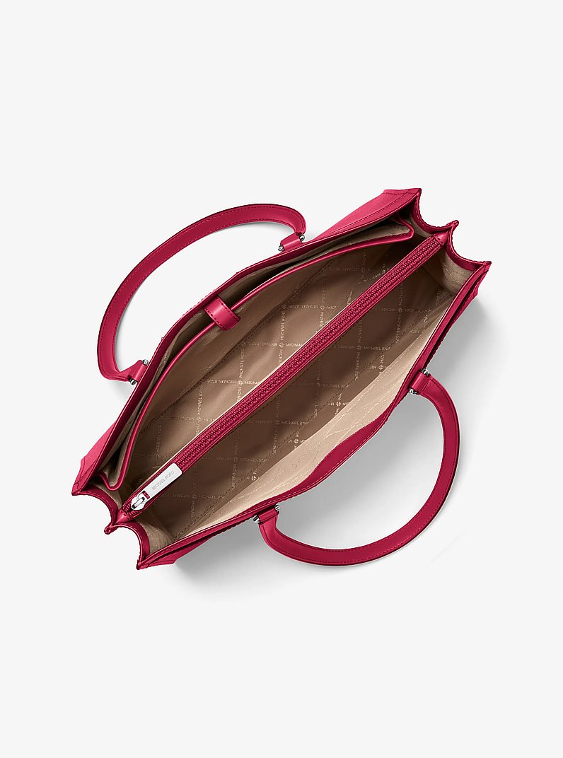 Jet Set Travel Large Saffiano Leather Tote Bag in DK RASPBERRY | Michael Kors