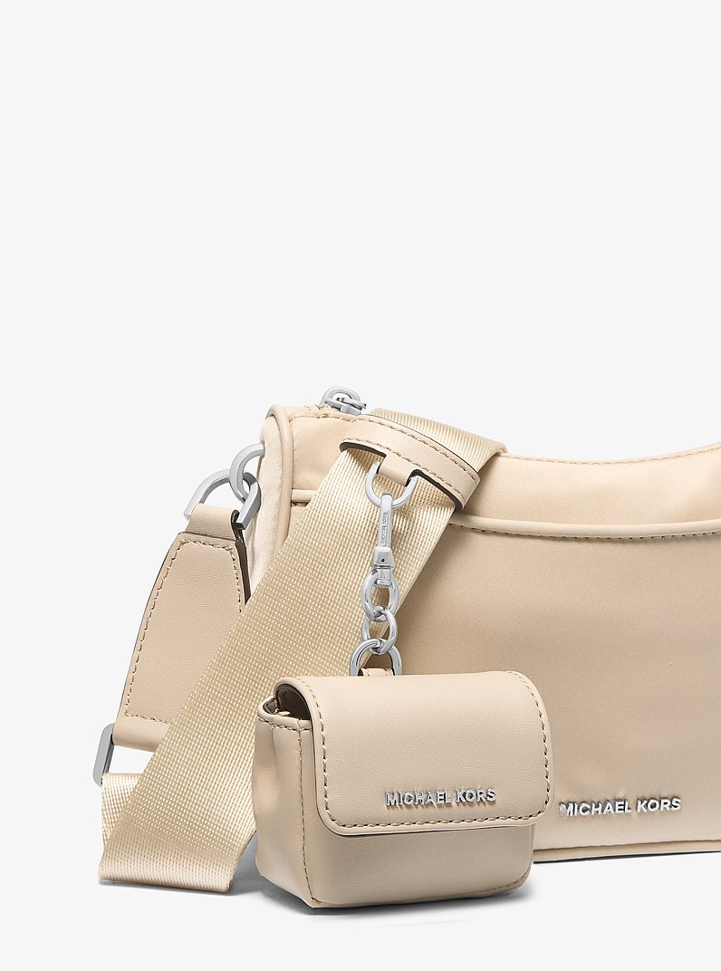 Jet Set Medium Nylon Crossbody Bag with Case for Apple AirPods Pro&reg; in LIGHT SAND | Michael Kors