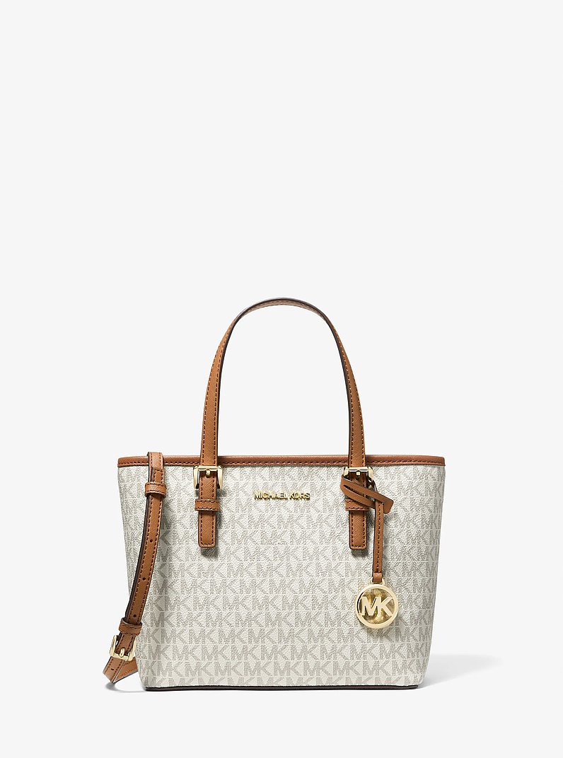 Jet Set Travel Extra-Small Logo Top-Zip Tote Bag in VANILLA | Michael Kors