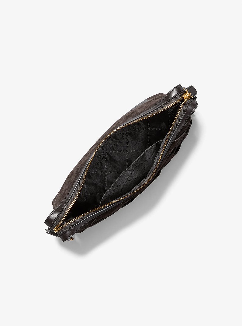 Nicholas Suede Crossbody Messenger in CHOCOLATE | Michael Kors