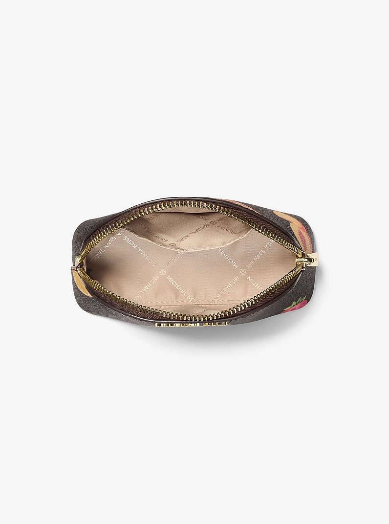 Jet Set Travel Medium Printed Signature Logo Travel Kit in BROWN | Michael Kors