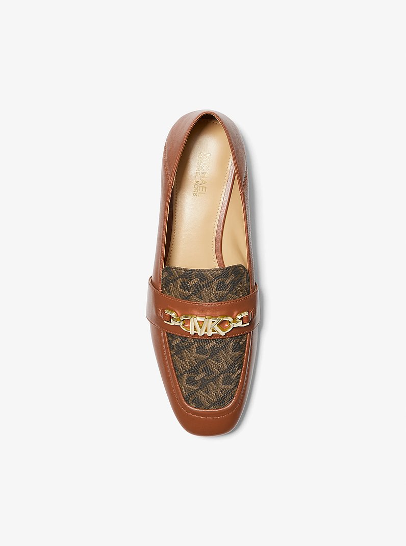 Tiffanie Leather and Empire Signature Logo Mule