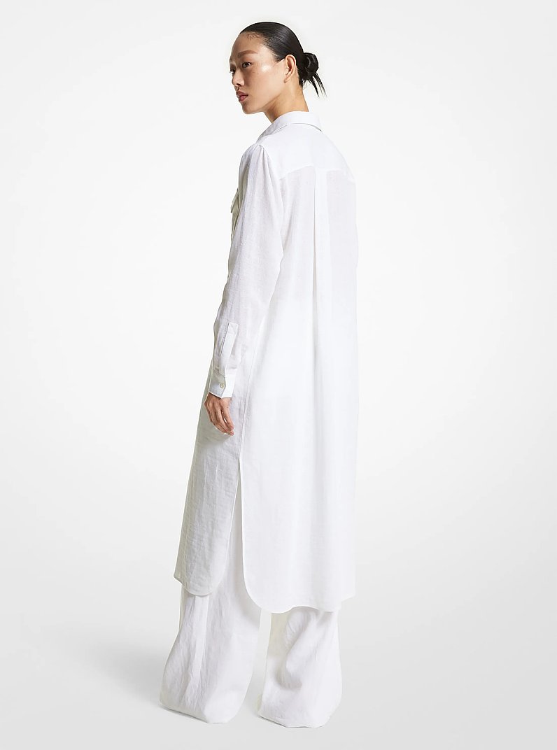 Linen Shirtdress in OPTIC WHITE | Michael Kors