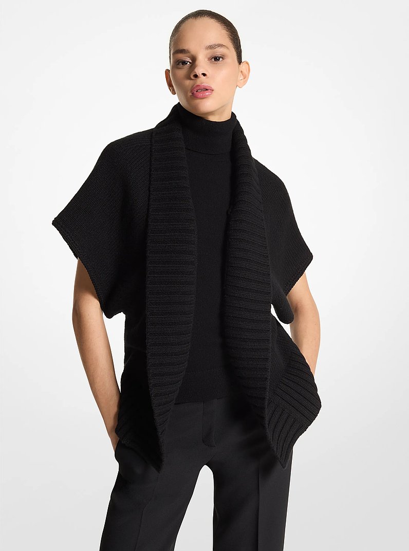 Wickelstrickjacke aus Kaschmir in SCHWARZ | Michael Kors