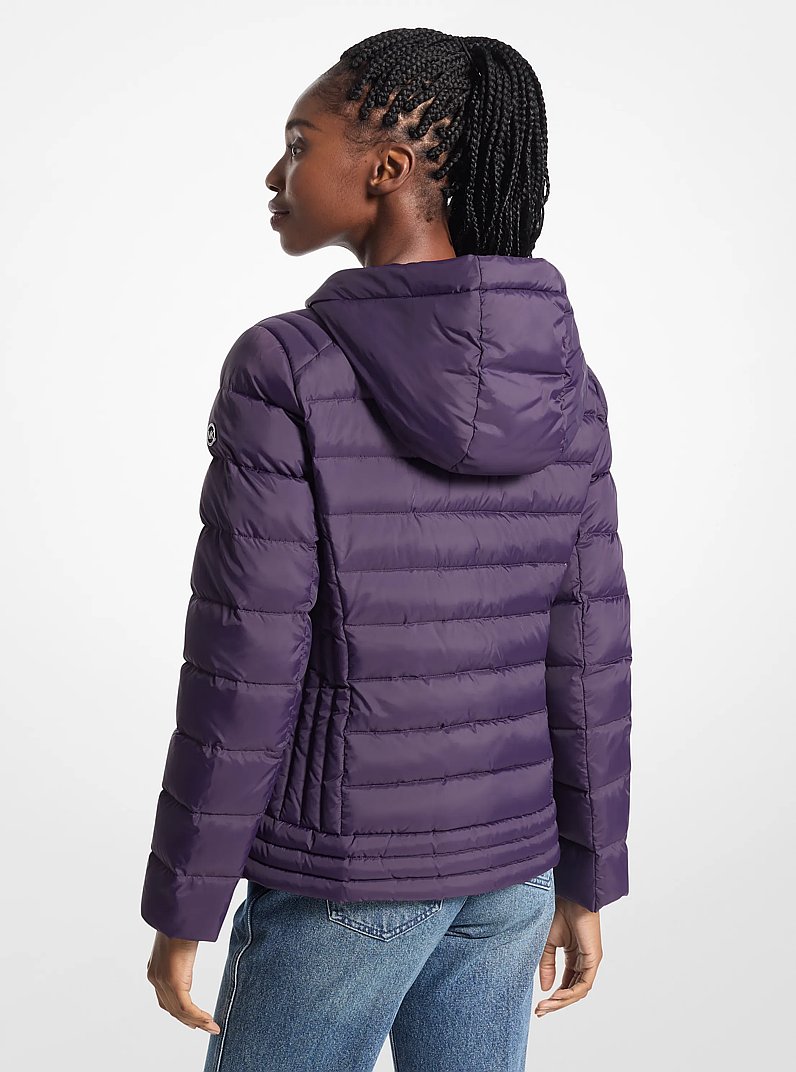 Hooded Puffer Jacket in DARK IRIS | Michael Kors