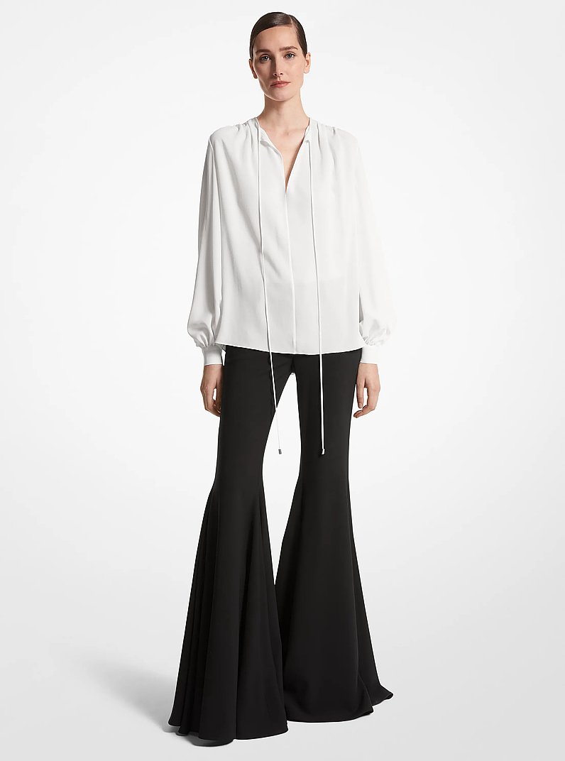 Blusa de seda georgette in BLANCO INTENSO | Michael Kors