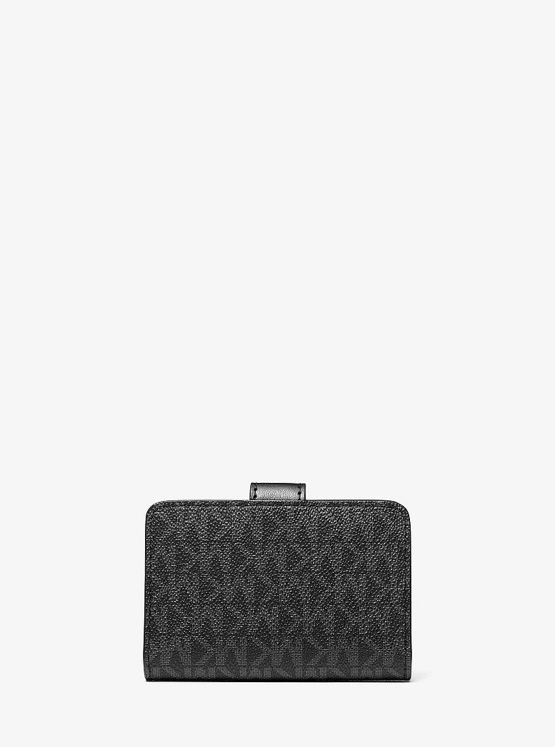 Jet Set Travel Small Signature Logo Billfold Wallet in BLACK | Michael Kors