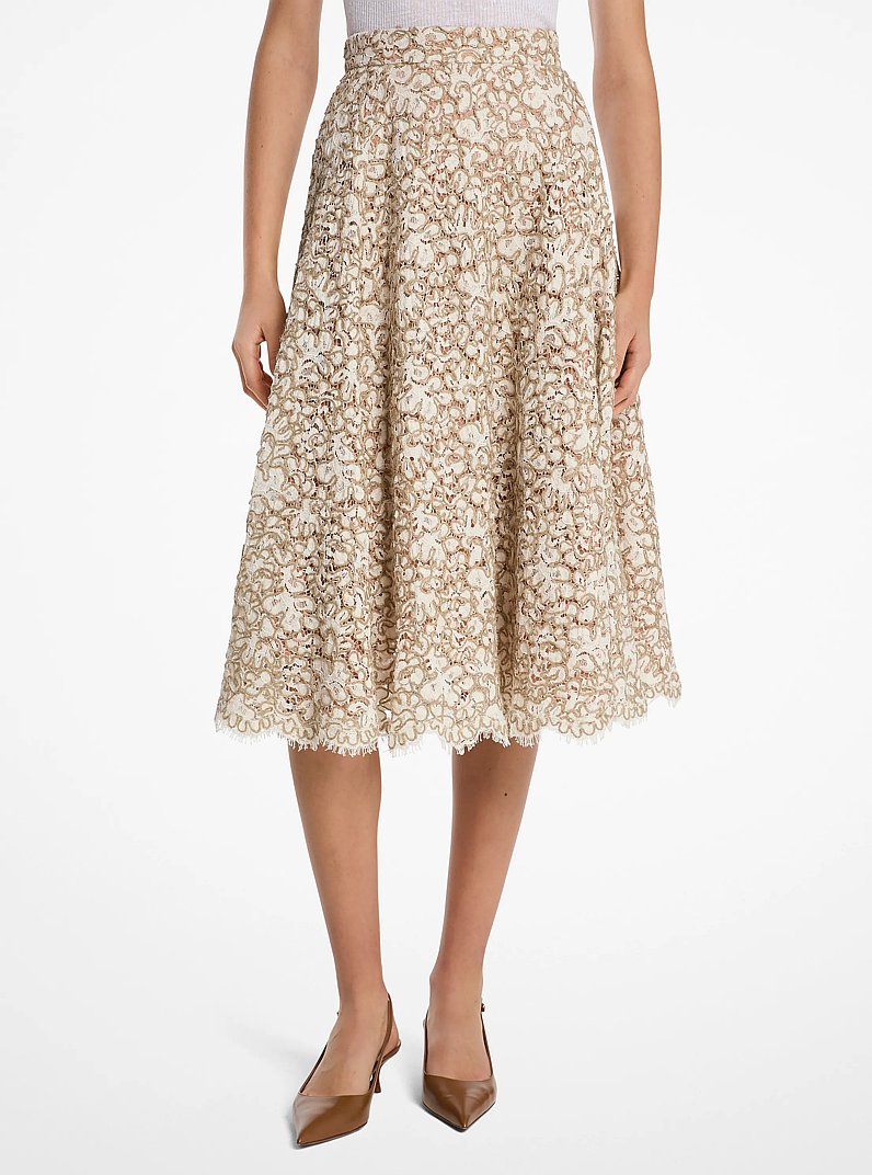 Floral Soutache Lace Circle Skirt