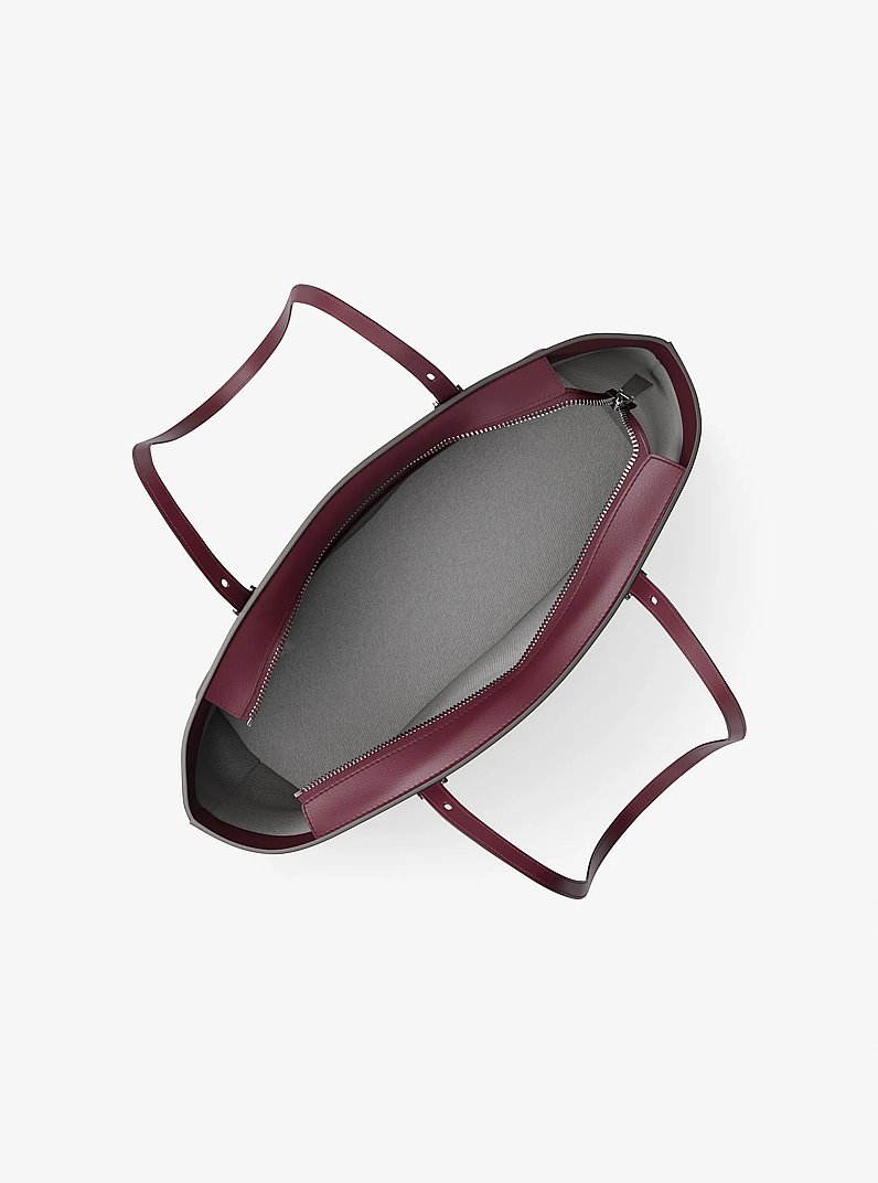 Quinn Medium Signature Logo and Leather Tote Bag