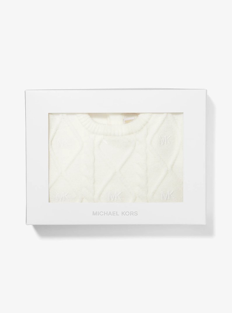 Cable Knit Baby Onesie in CREAM | Michael Kors
