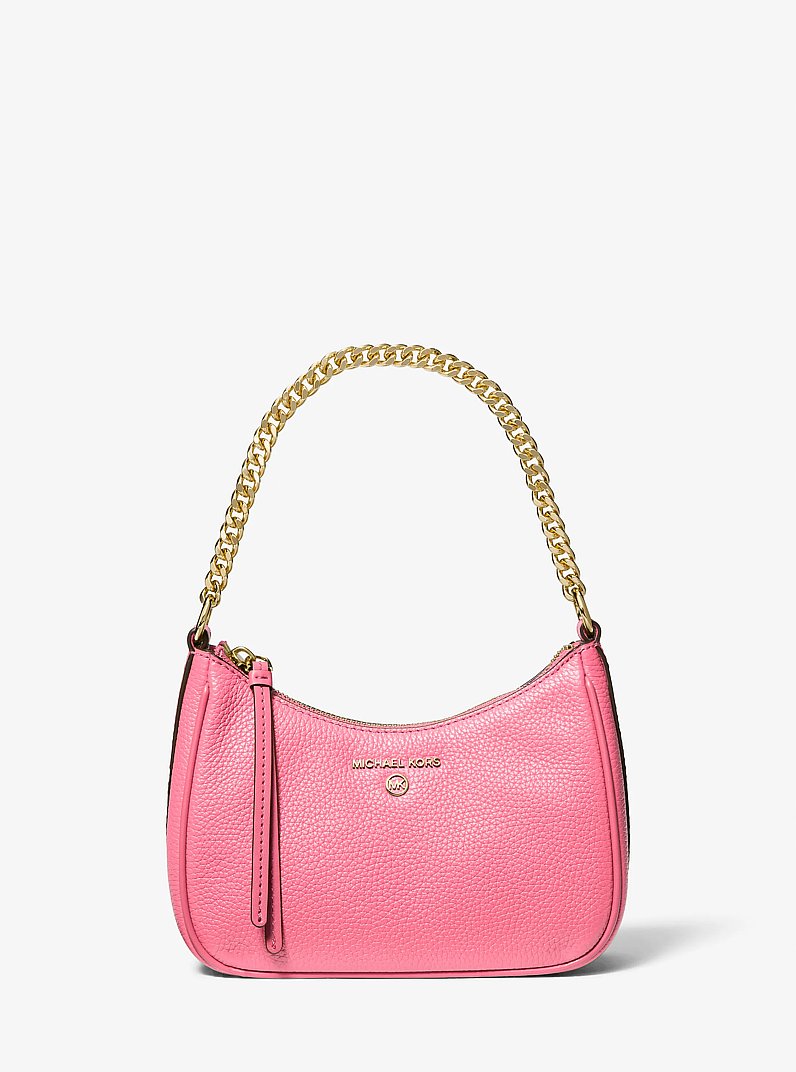 Jet Set Charm Small Pebbled Leather Pochette in BLACK - Sale