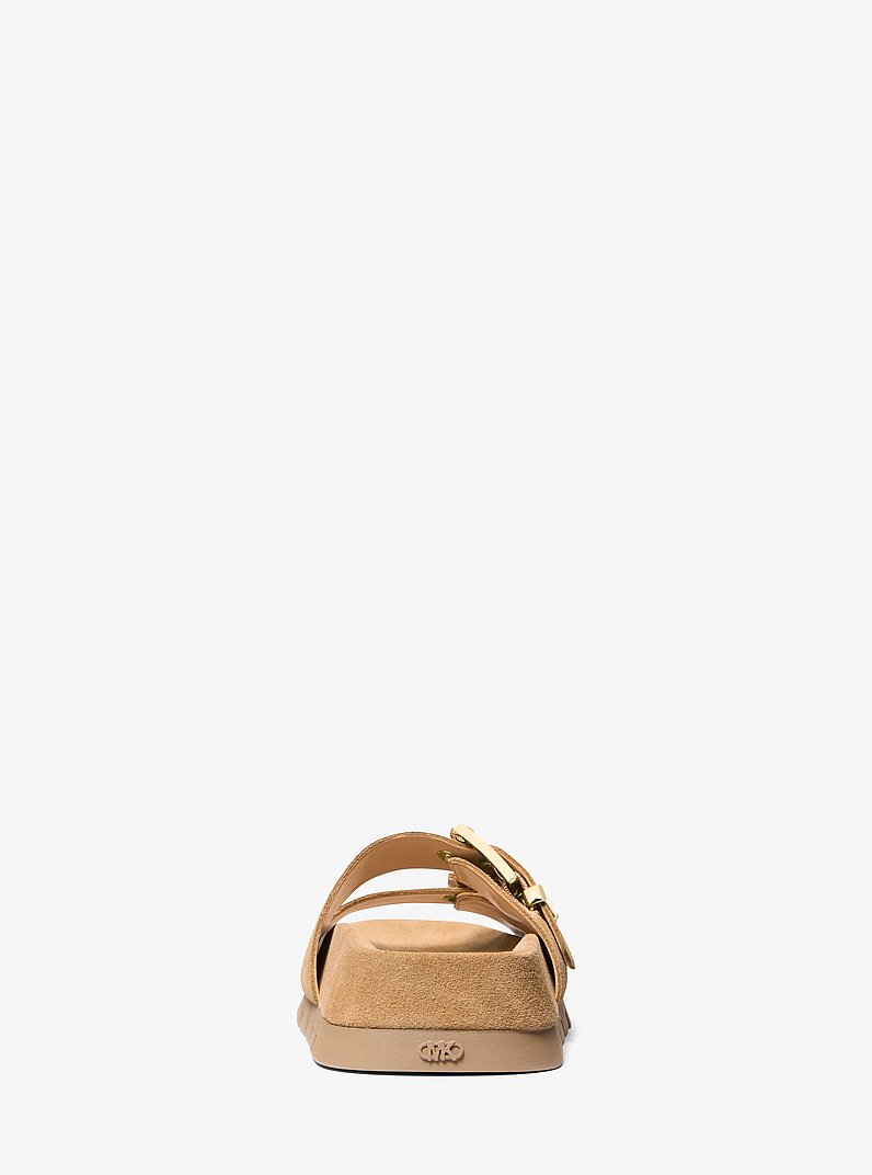 Colby Suede Flat Sandal in CAMEL | Michael Kors