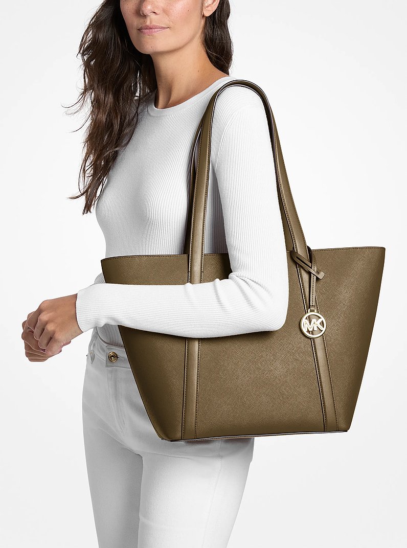 Borsa tote Pratt grande in pelle Saffiano in LODEN | Michael Kors