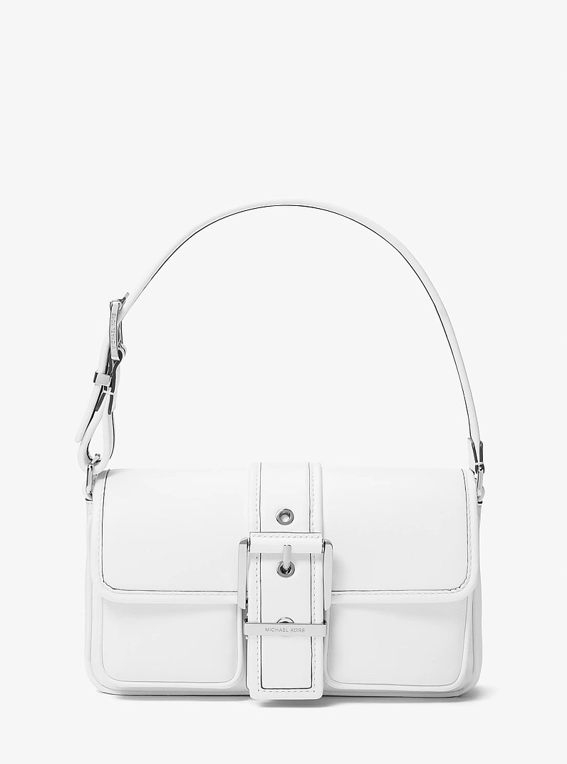 Colby Medium Leather Shoulder Bag in OPTIC WHITE | Michael Kors