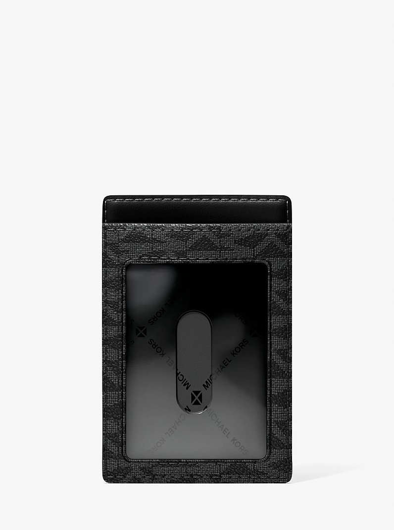 Hudson Signature Logo Card Case in BLACK | Michael Kors