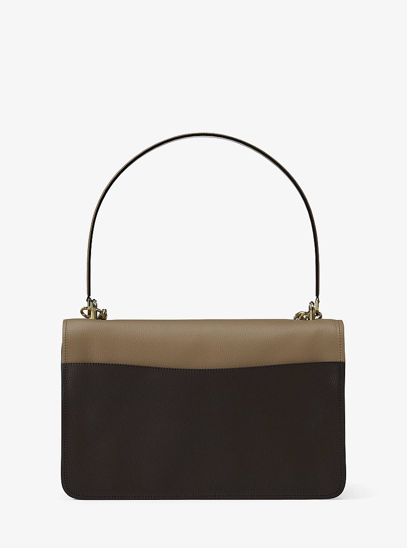 Grand sac port&eacute; &eacute;paule Claire &agrave; couleurs contrast&eacute;es en cuir in HUSK MULTI | Michael Kors