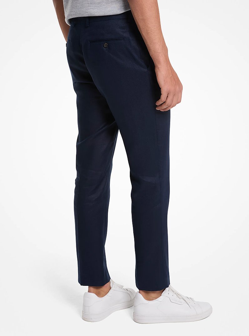 Finn Straight-Fit Linen Pants in MIDNIGHT | Michael Kors