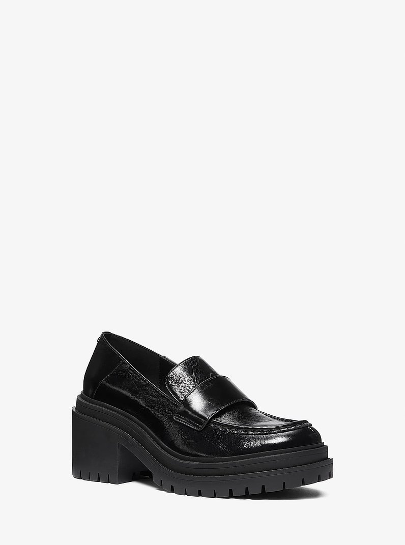 Michael Kors Rocco Crackled Patent Leather Loafer Rocco Crackled Patent Leather Loafer in BLACK - Sale  main image 3