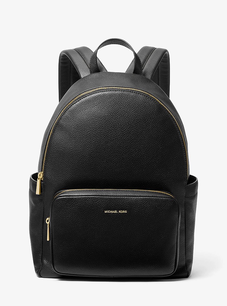 Tanner Large Pebbled Leather Backpack in BLACK | Michael Kors