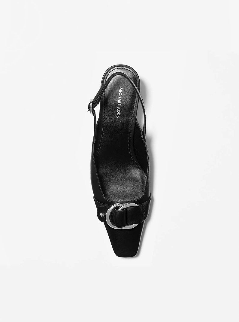 Jaden Leather Slingback Pump in BLACK | Michael Kors