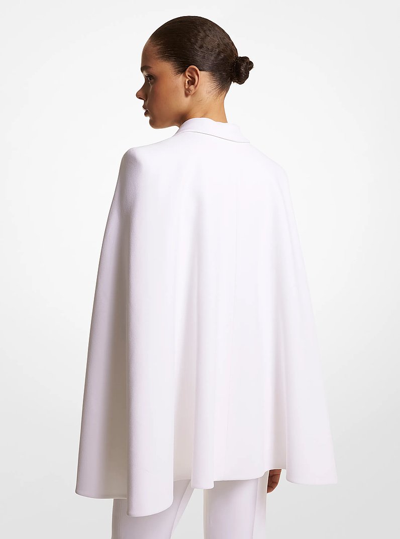 Blazer &agrave; cape en double cr&ecirc;pe sabl&eacute; in BLANC OPTIQUE | Michael Kors