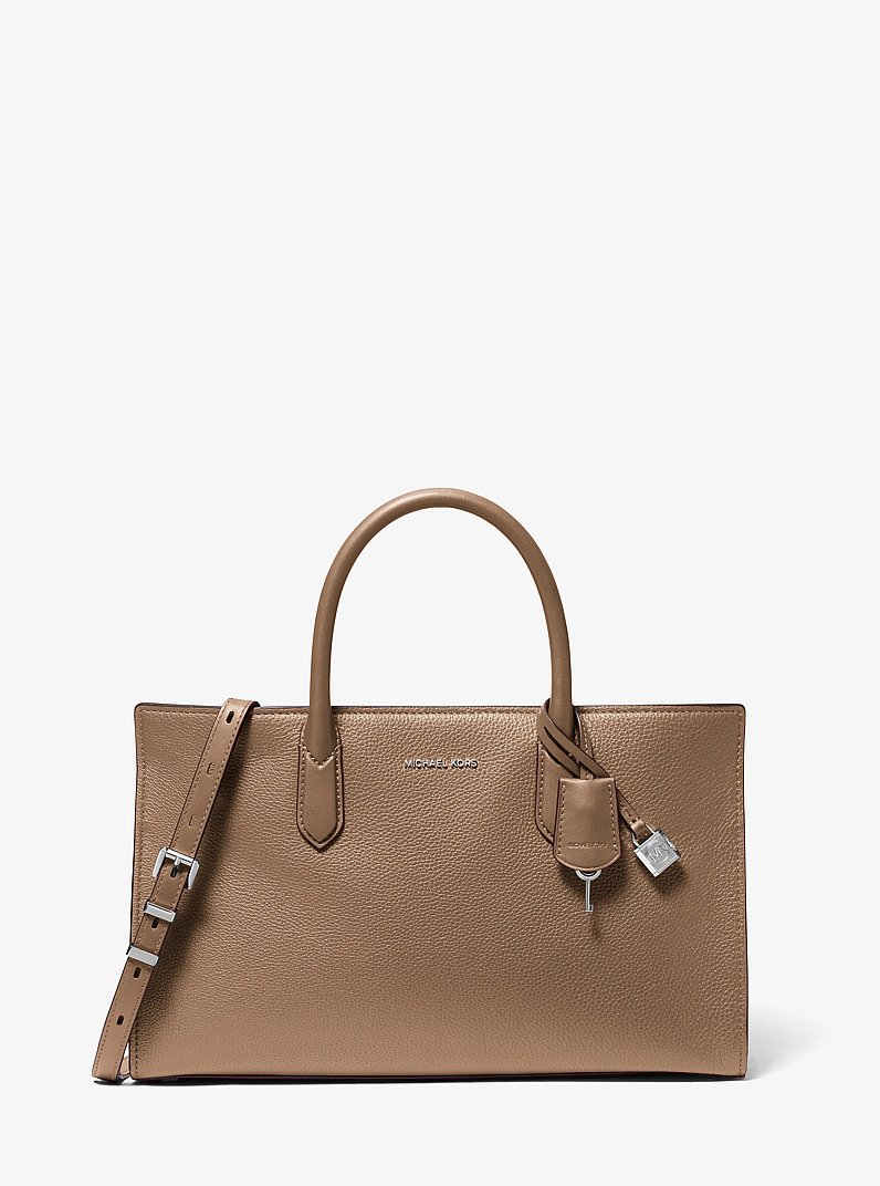 Scarlett Medium Leather Satchel in DRIFTWOOD | Michael Kors