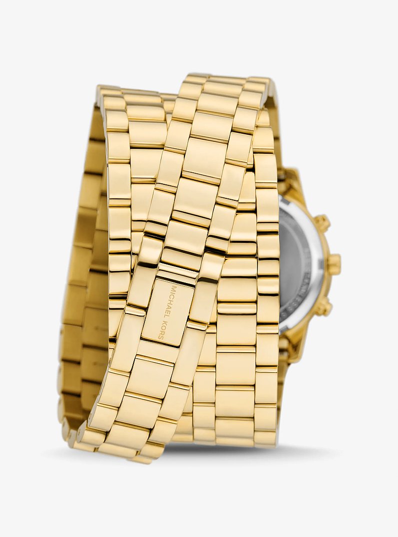 Montre Runway en acier inoxydable &agrave; placage en or 18K &agrave; triple bande in OR | Michael Kors