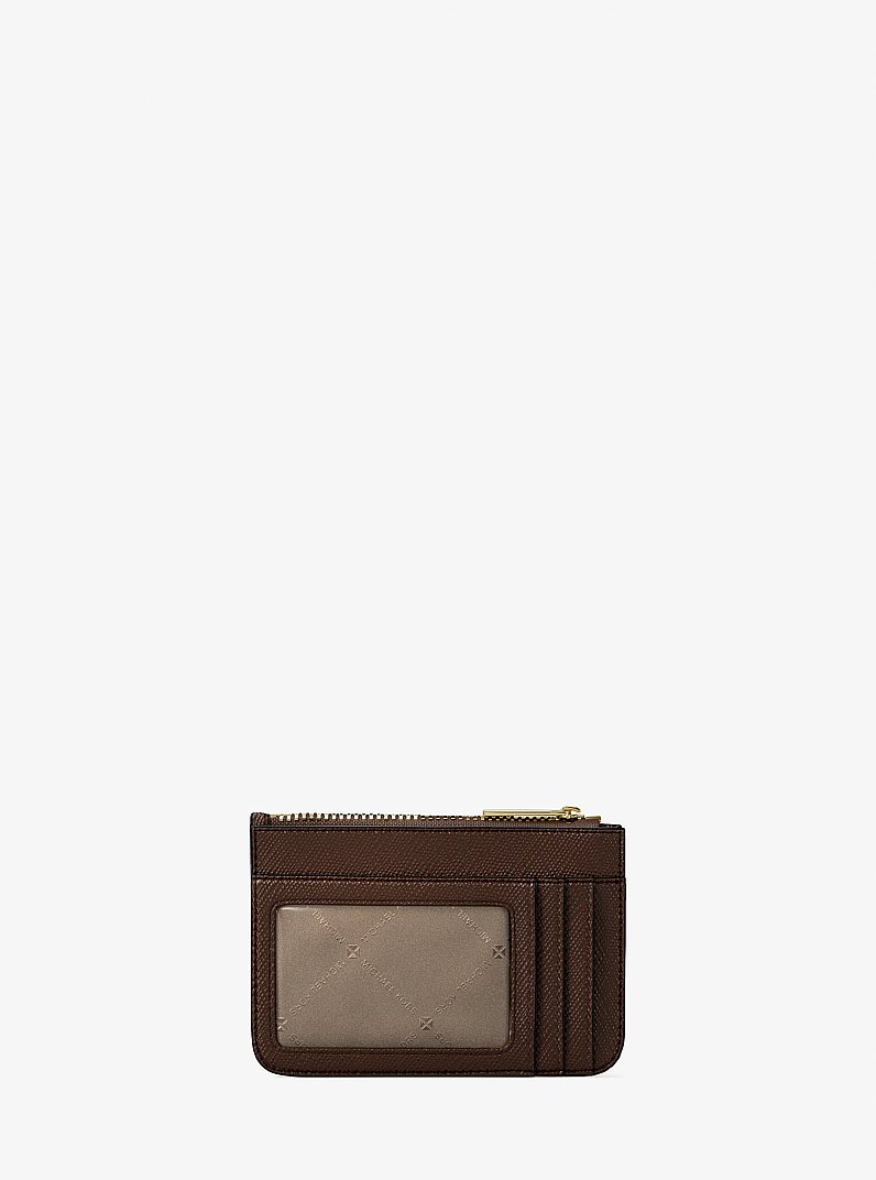 Jet Set Travel Small Saffiano Leather Coin Pouch in NUTMEG | Michael Kors