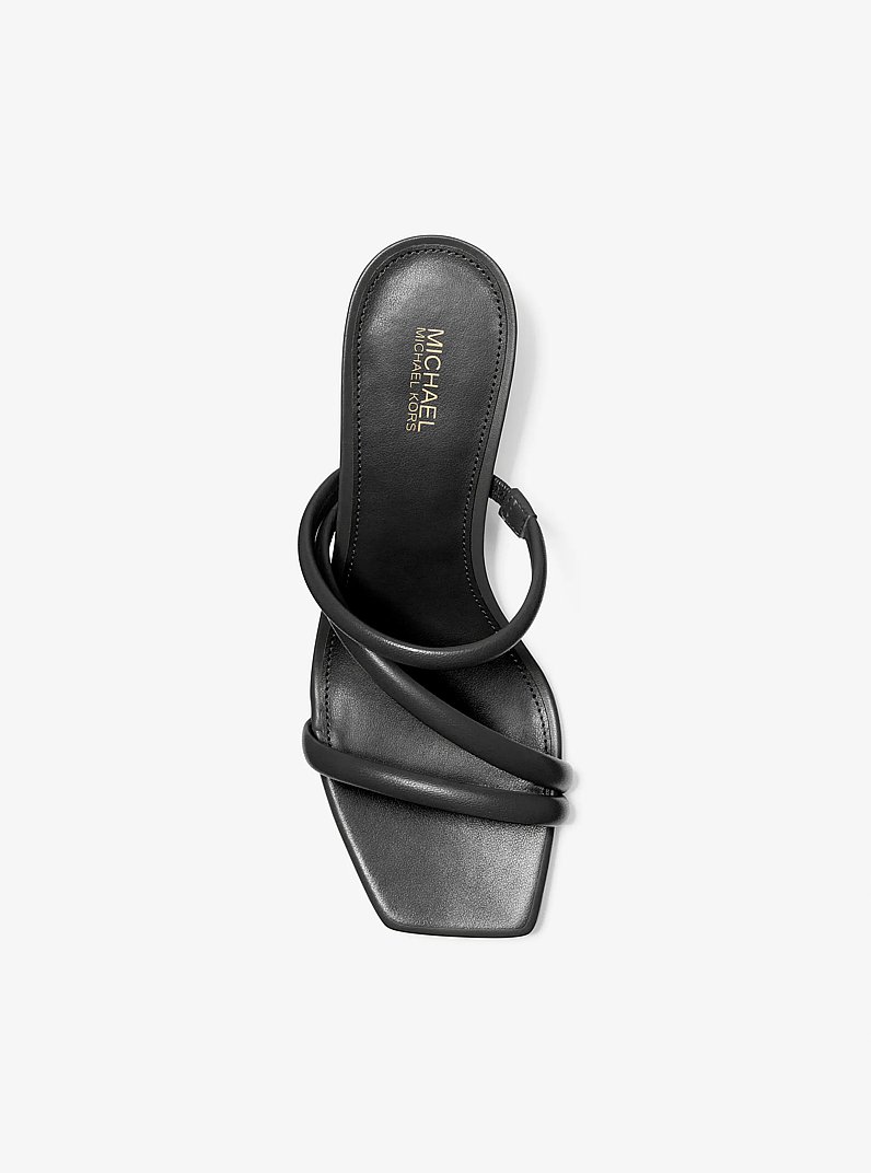 Celia Leather Kitten Sandal in BLACK | Michael Kors
