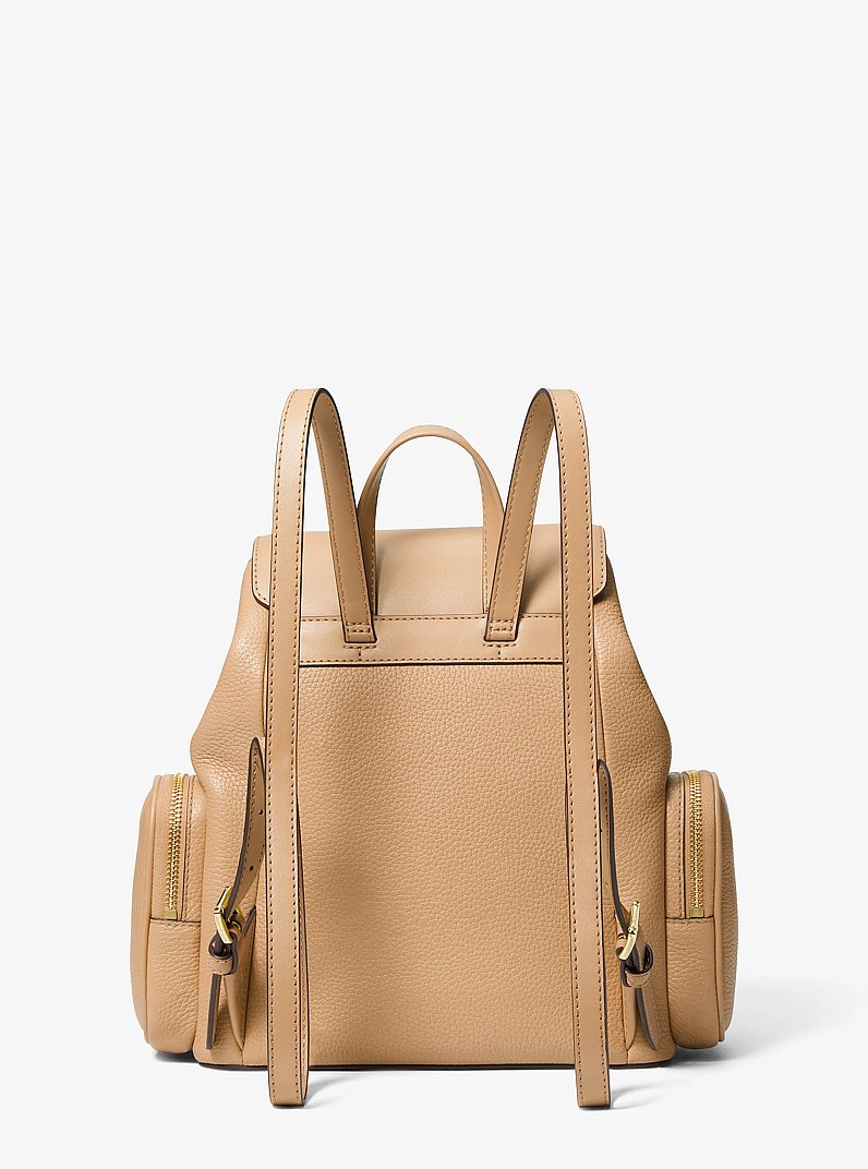 Jet Set Medium Pebbled Leather Backpack in CAMEL | Michael Kors