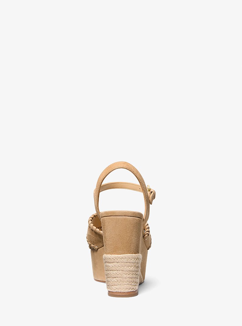 Hannah Suede Platform Sandal in CAMEL | Michael Kors