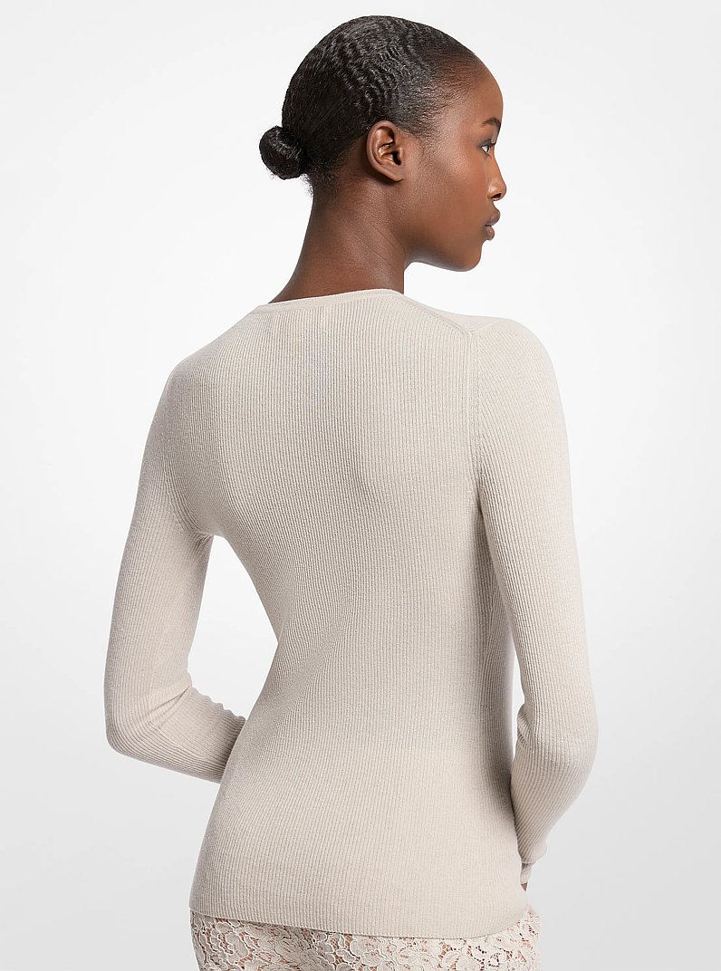 Hutton Featherweight Cashmere Sweater in OYSTER | Michael Kors
