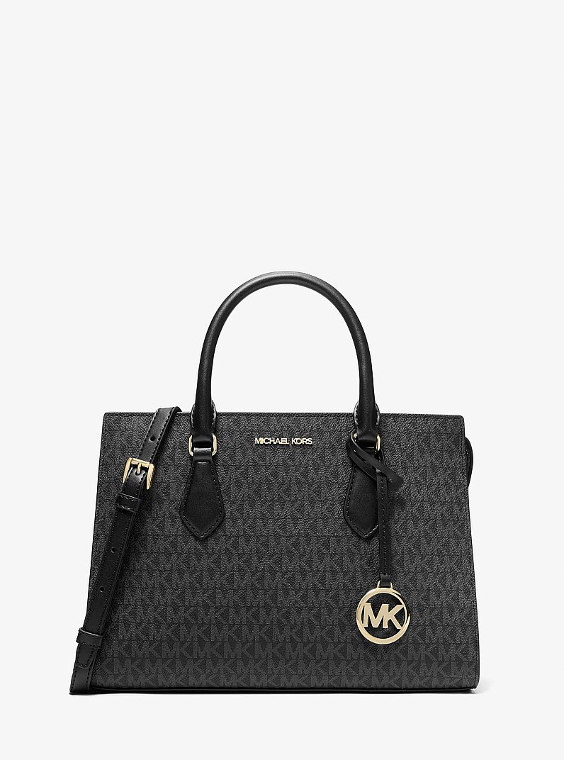 Bolso satchel Stella mediano con logotipo in NEGRO | Michael Kors
