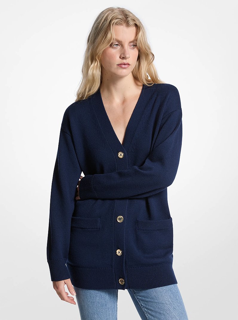 Oversized Wool Cardigan in MIDNIGHTBLUE | Michael Kors