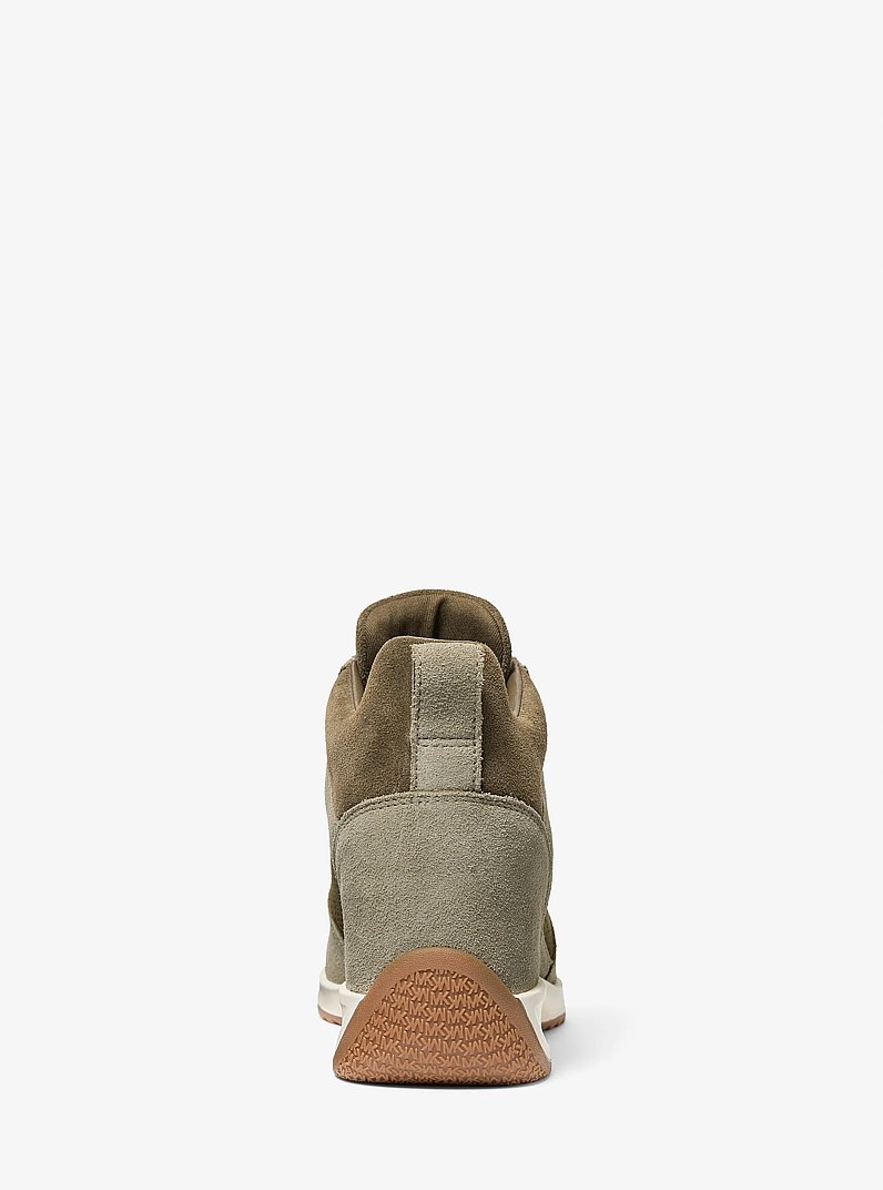 Espadrilles Nikko S2 en su&egrave;de perfor&eacute; &agrave; talon compens&eacute; in DUSTY SAGE MULTI | Michael Kors