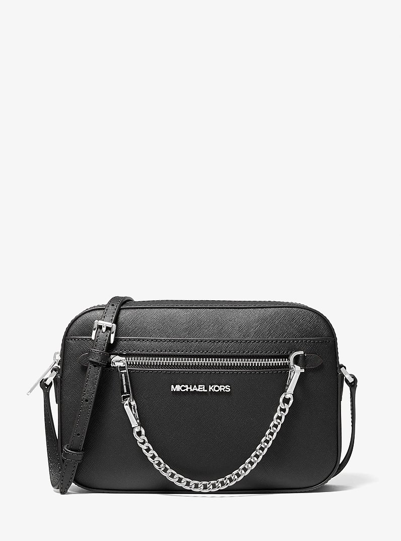 Bolsa cruzada Jet Set grande de piel Saffiano in NEGRO | Michael Kors