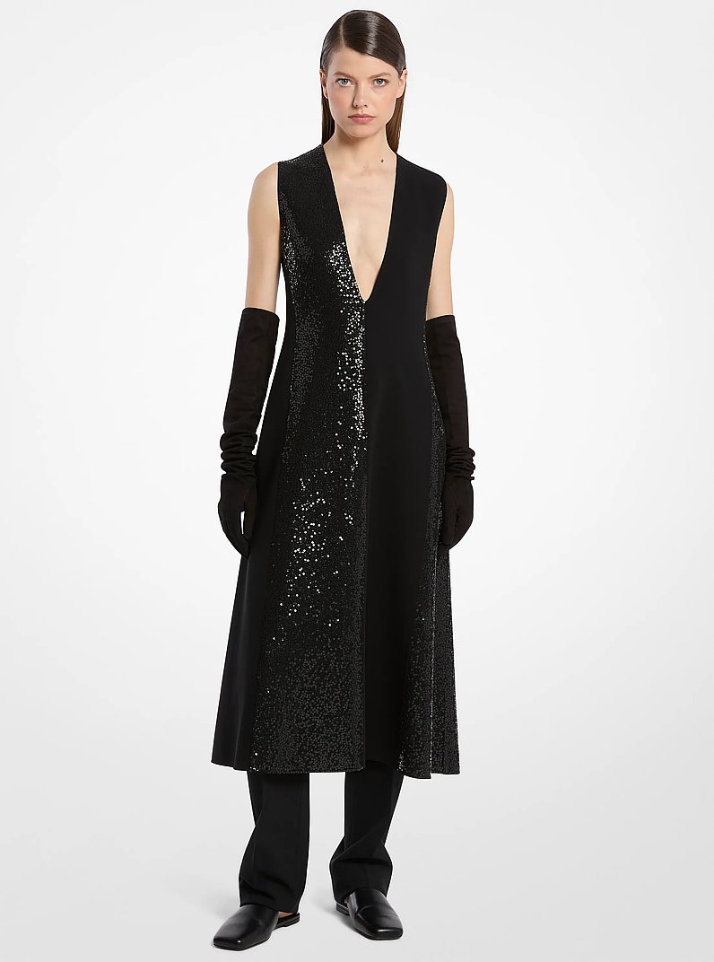 Kirsty Leather Slipper in BLACK | Michael Kors