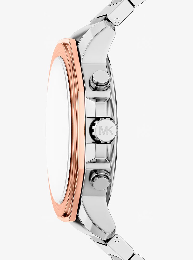Oversized Prescott Two-Tone Watch in SILVER | Michael Kors