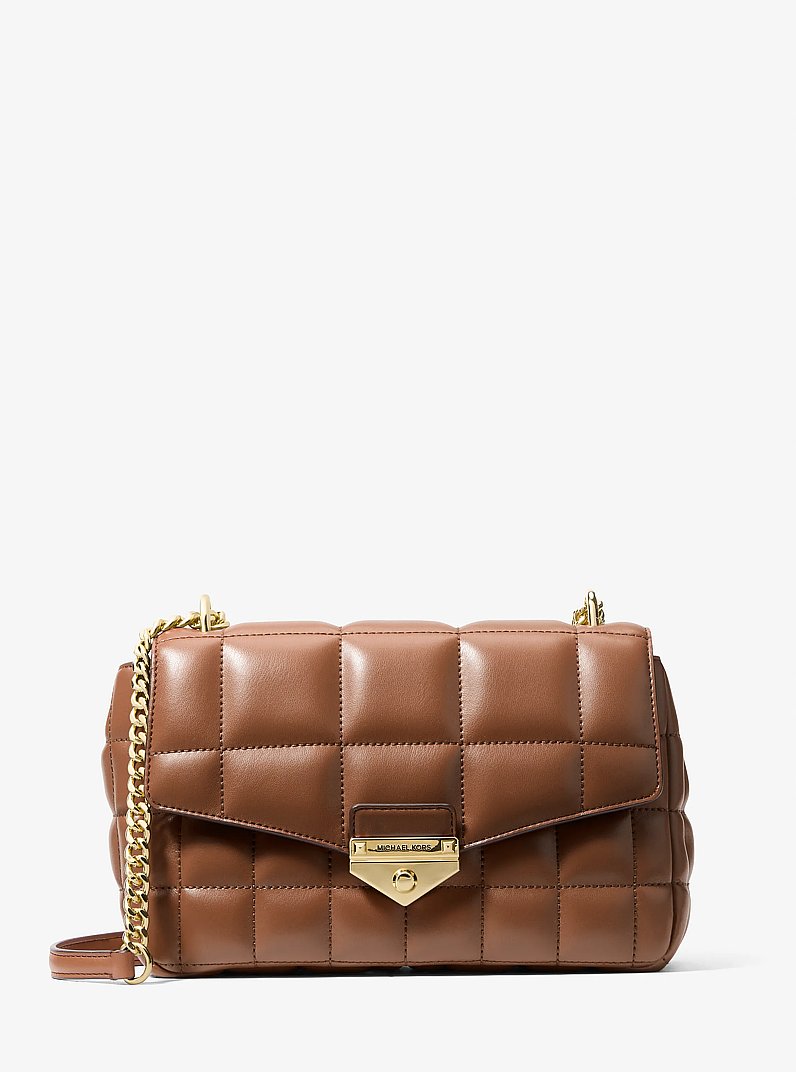 Soho Large Quilted Shoulder Bag in LUGGAGE | Michael Kors