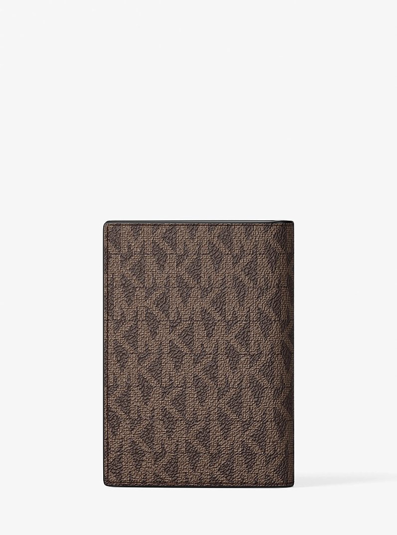 Hudson Signature Logo Bi-Fold Card Case in BROWN/LUGGAGE | Michael Kors