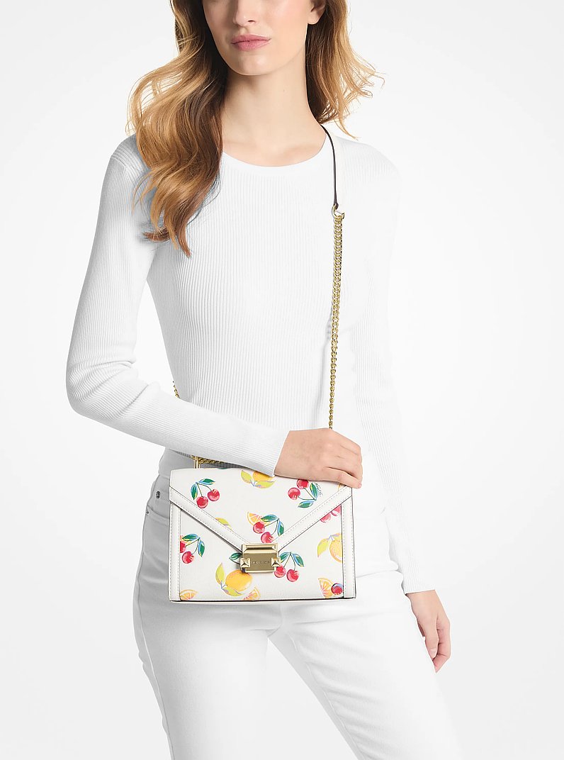 Whitney Medium Sequined Fruit Print Shoulder Bag | Michael Kors