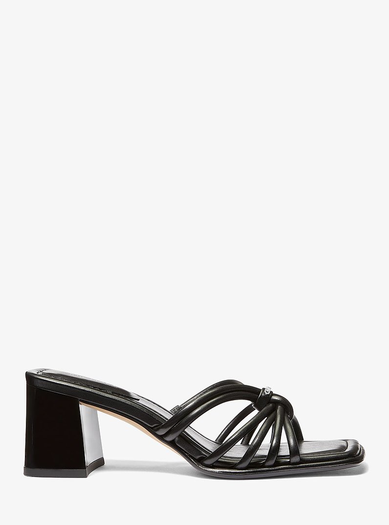 Astra Leather Mule in BLACK | Michael Kors