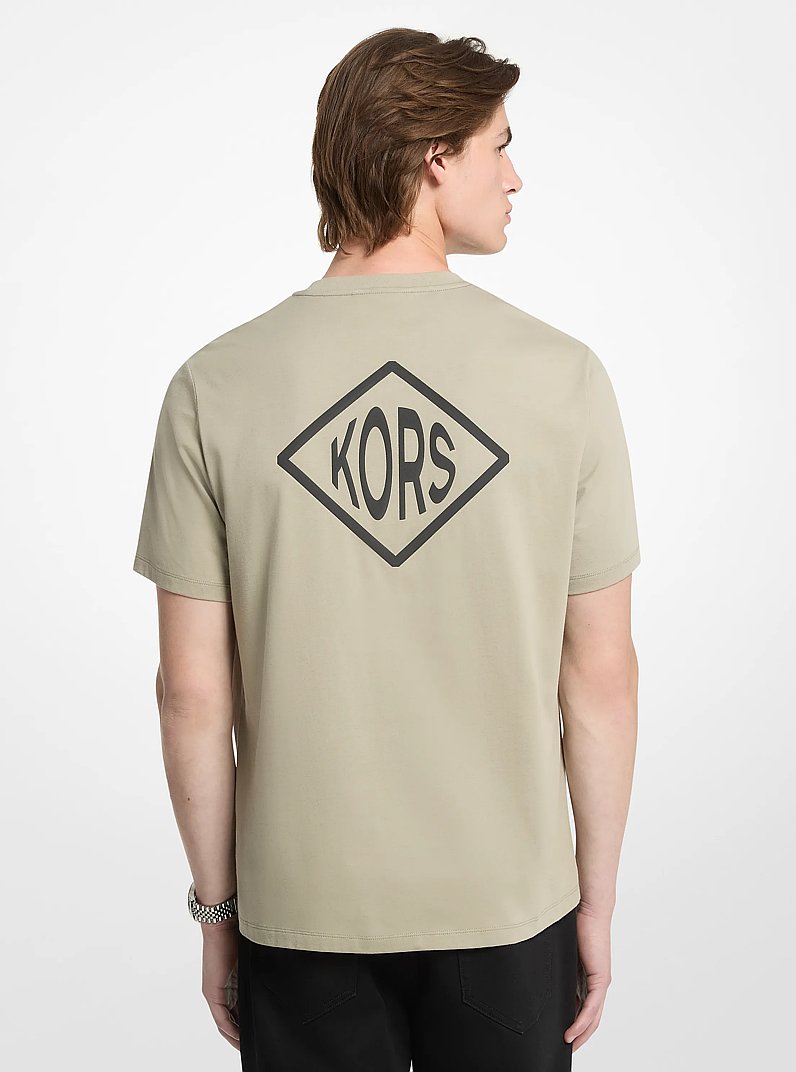 Graphic Logo Cotton Jersey T-Shirt in DUSTY SAGE | Michael Kors