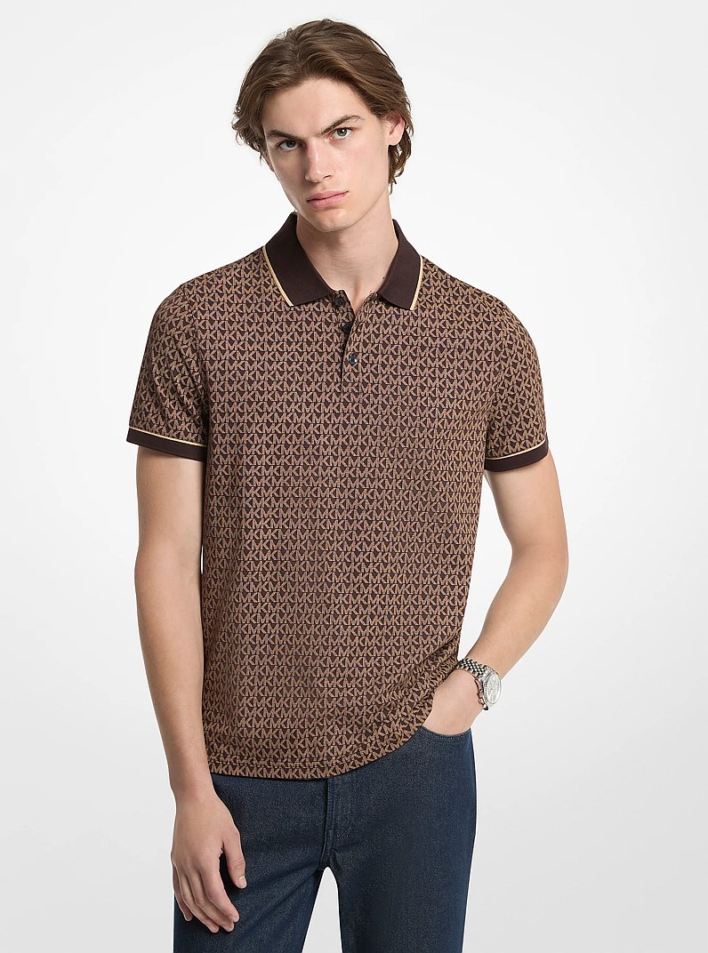 Polo en jersey de coton &agrave; logo Signature