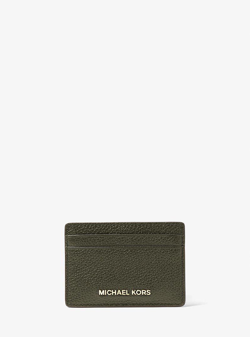 Pebbled Leather Card Case in IVY | Michael Kors