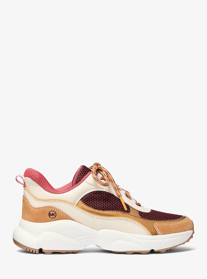 Katrina Mixed-Media Trainer in OXBLOOD MLTI | Michael Kors