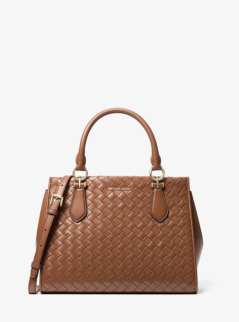Marilyn Medium Woven Satchel in LUGGAGE - Sale | Michael Kors [US]